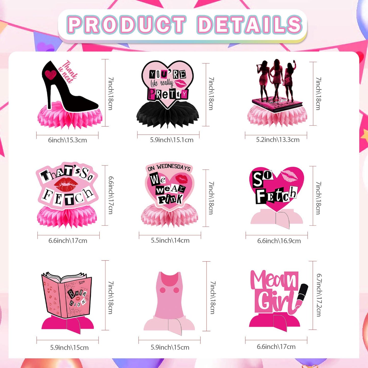 Pink Girls Centerpieces for Table Popular Girl Party Table Decorations Burn Book Pink Girls Birthday Decorations