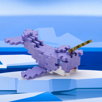 PLUS PLUS Narwhal - 3D Puzzle Building Block Set Tube, Mini Interlocking Pieces - Fun Stem Toys for Kids