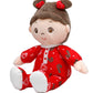 Baby Starters Large 13 inch Soft Baby Doll with Printed Pajamas, Brunette Ruby, Red