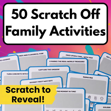 50 Family Activities - Adventure Scratch Off Cards for Family Nights - Fun Conversation Cards - Gift for Families - Game Night Gift Basket Idea