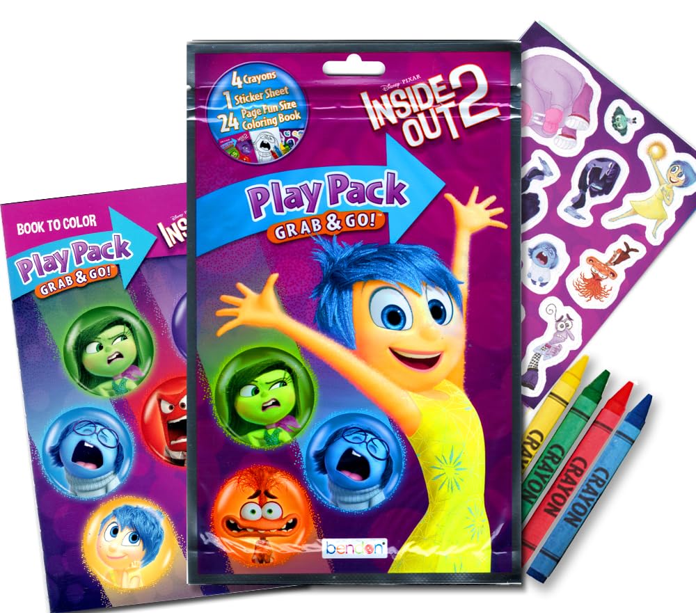 Disney Inside Out 2 Coloring and Activity Book Bundle with Imagine Ink Coloring Book, Play Pack, Stickers, and More