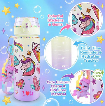 Sanilinwild Water Bottle Decorating Kit for Girls/Friendship Bracelet - Craft Your Own, Ages 4-10, Art & Crafts Gift for Birthday Christmas