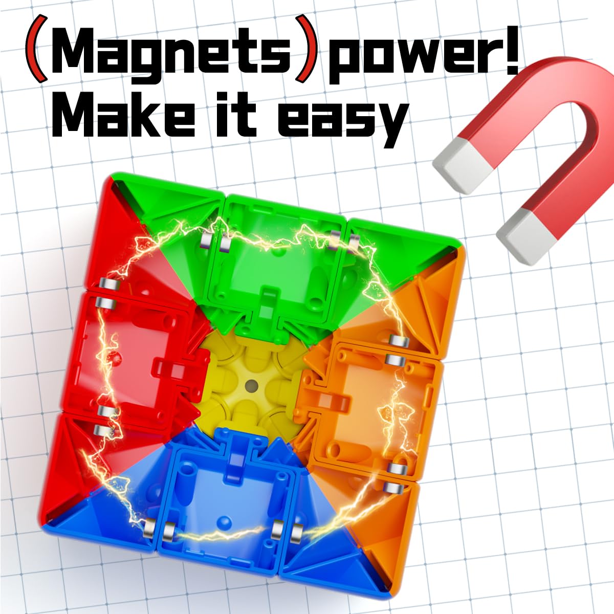 YJ Yulong 3x3 Speed Cube Aurora Edition Magnetic Magic Cube 48 Magnets Puzzle for Kids Adults Professionals, Glossy Finish