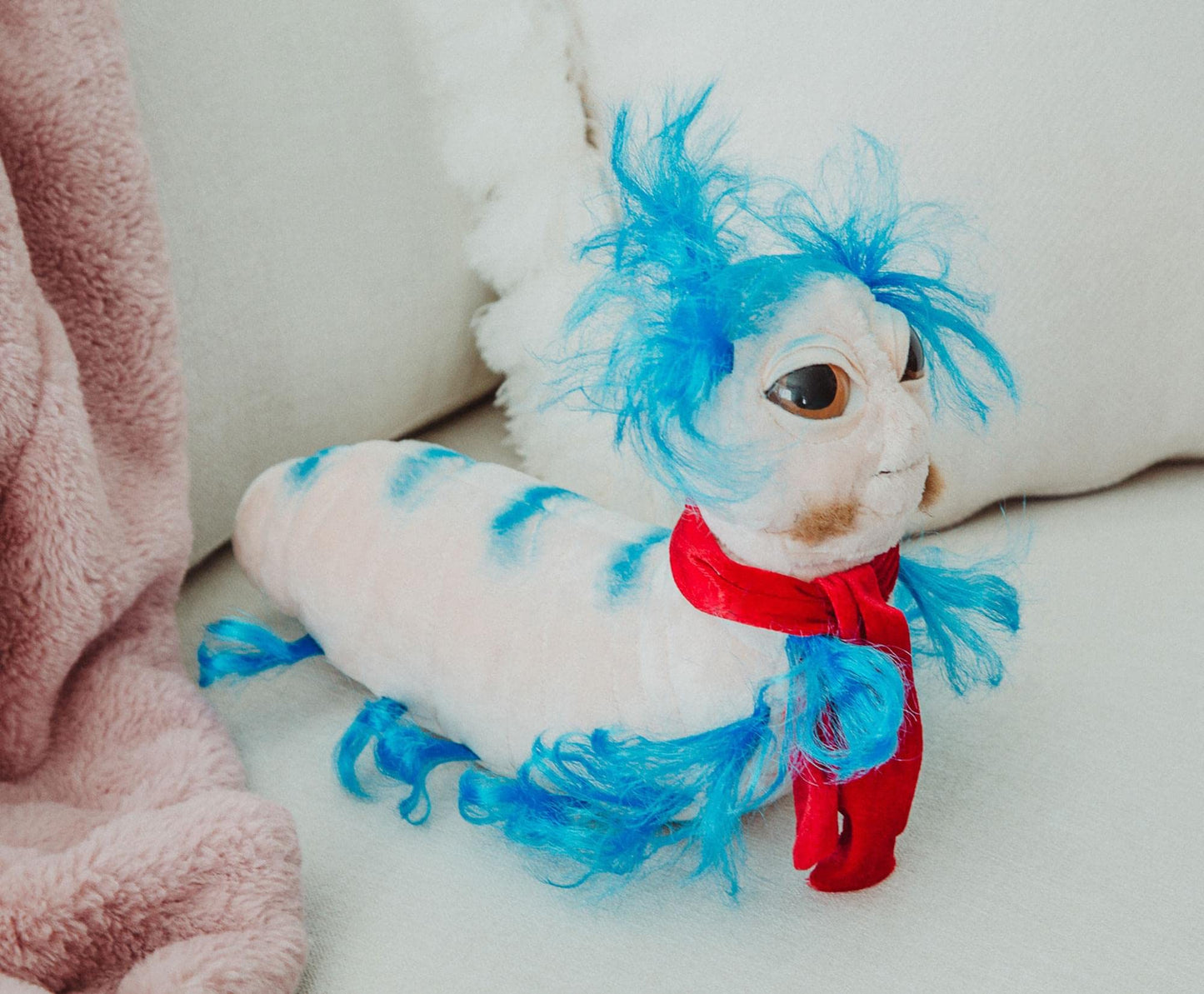 Toy Vault the Worm from Labyrinth Plush (14-Inch), Cute Plushie Stuffed Animal, Licensed Jim Henson Productions