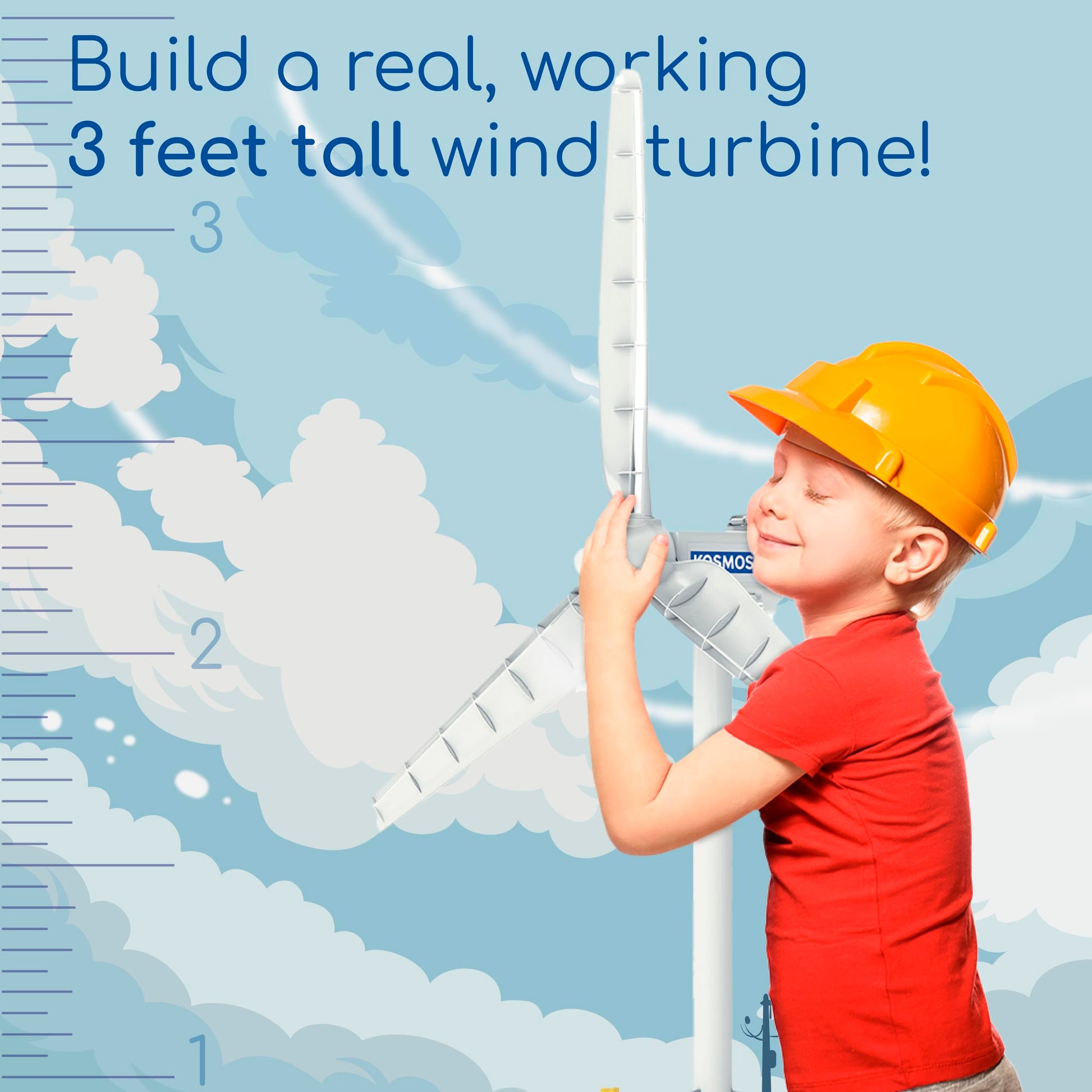 Thames & Kosmos Wind Power V4.0 STEM Experiment Kit | Build a 3ft Wind Turbine to Generate Electricity | Learn About Renewable Energy & Power a Small