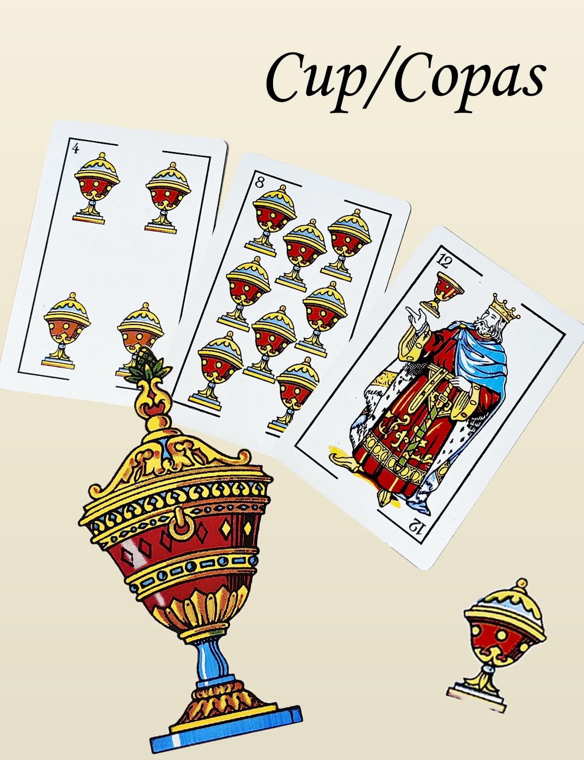 LEQBO 2 Pack Spanish Playing Cards, Baraja Española - 48 Card Deck Mexicana Naipes (1-12 in 4 Suits + 2 Jokers), Traditional Latin American Design