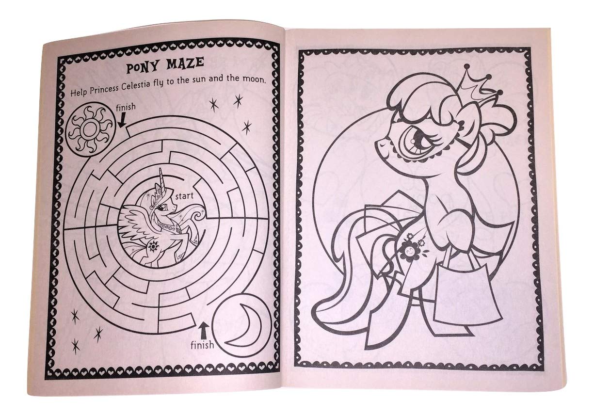 My Little Pony Bundle of 5 Activity Gift Set Items ~ Friendship is Magic (Jumbo Coloring and Activity Book, Christmas themed activity booklet, Boxed