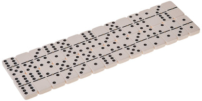 Double 6 Jumbo Size Domino Tiles with Spinner in Vinyl Case, Black
