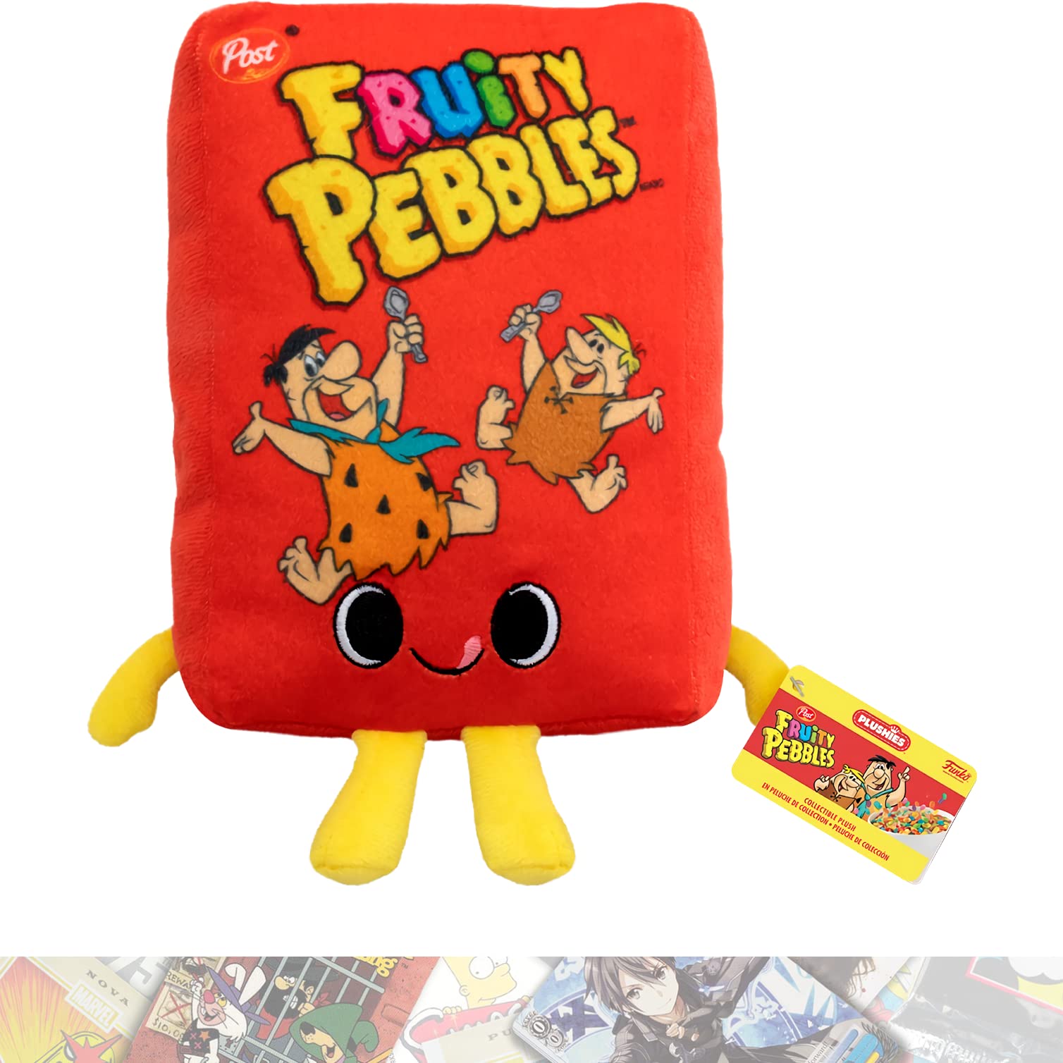 Fruity P e b b l e s C e r e a l Box: Ad Icons Vinyl Figurine Bundle with 1 F N A F Theme Compatible Trading Card (56218)