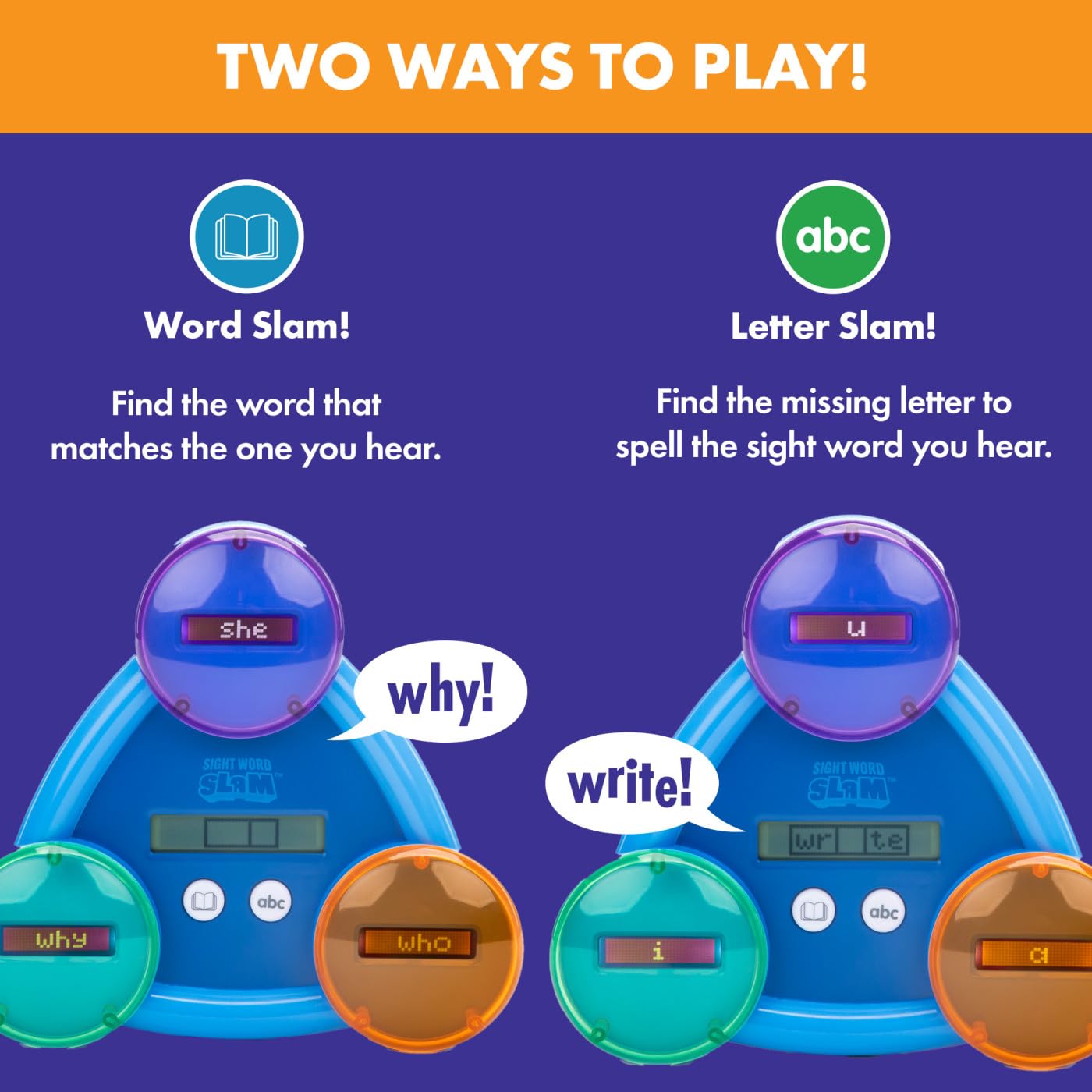 Educational Insights Sight Word Slam - Kindergarten Learning Activities, Sight Word Games, Electronic Phonics Flash Cards, Reading Games for Kids 5-7