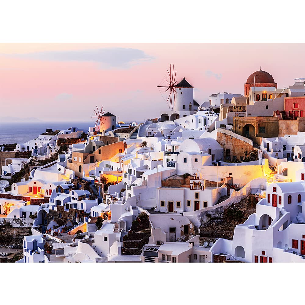 MaxRenard 1000 Pieces Jigsaw Puzzles for Adults Coastal Scenery Santorini