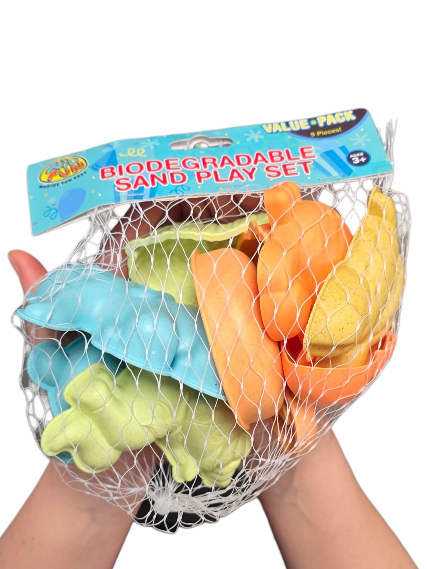 US Toy 9-Piece Eco-Friendly Sand Play Set - Beach Toys for Kids Sandcastle Building Outdoor Sandbox Play Travel Summer Activity Kit