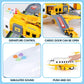 25 Pack Transport Construction Airplane Toy Play Vehicles Set for Kids Gifts, with 6 Construction Die-cast Toy Truck, 11 Road Signs-Suitable for 3 4 5