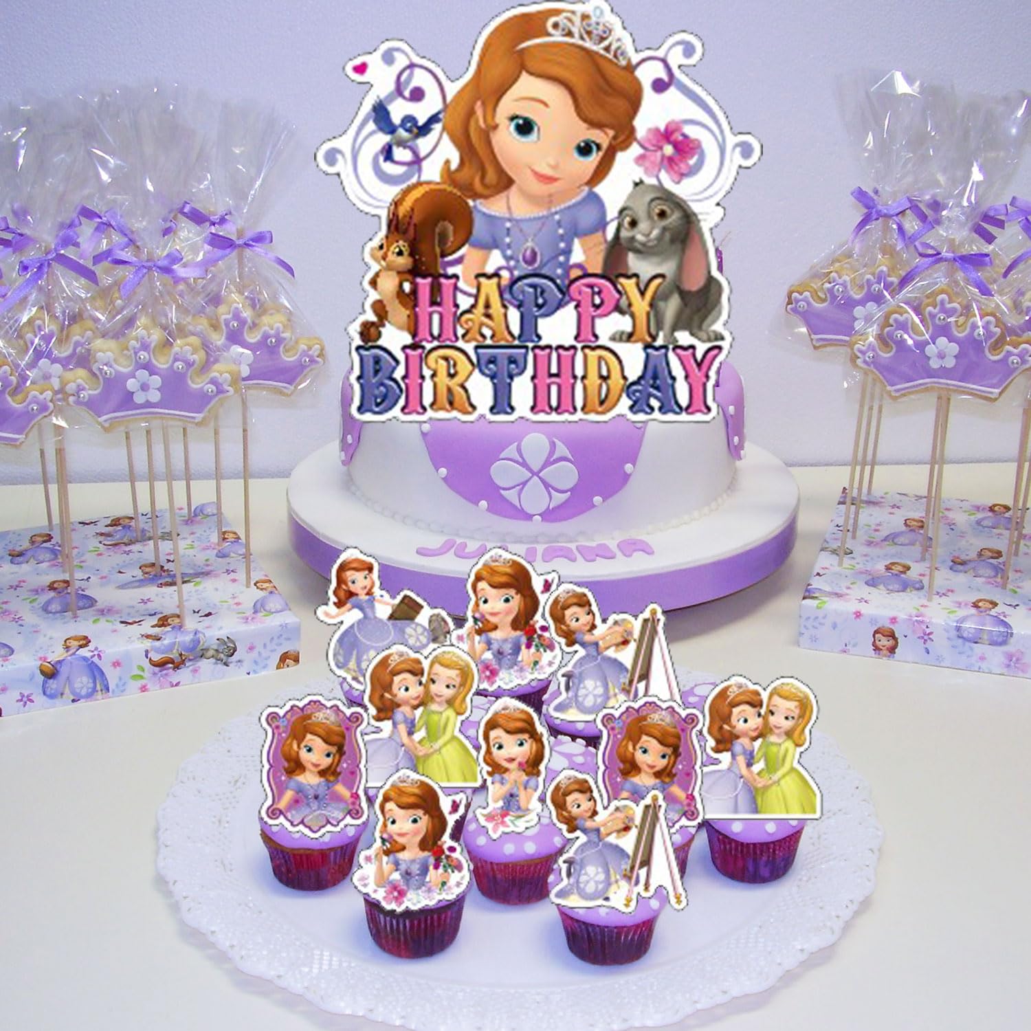 Princess Birthday Party Decoration, Princess Include Princess Theme Birthday Banner, Cake Topper, Latex Balloons for Fans Birthday Party Supplies