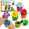 Meemazi 5 Sets Flower Garden Toddler Toys, Kids Gardening Building Toy, Color Shape Sorting & Matching Game, Montessori Stacking Sensory Learning