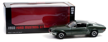 Greenlight 1968 Ford Mustang GT Fastback Highland Green Metallic 1/18 Diecast Model Car