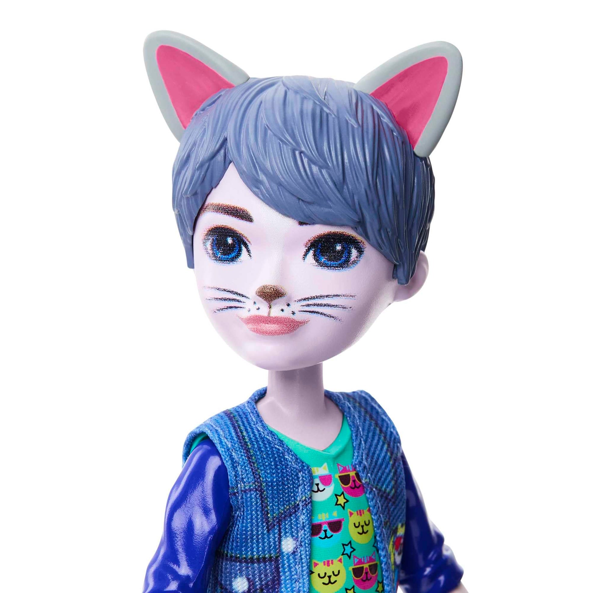 Enchantimals HNT59 Small Doll and Figurine Cole Gala Enchanted Cat (15 cm) and Friend Cat Claw, Collectable, Children's Toy, from 4 Years
