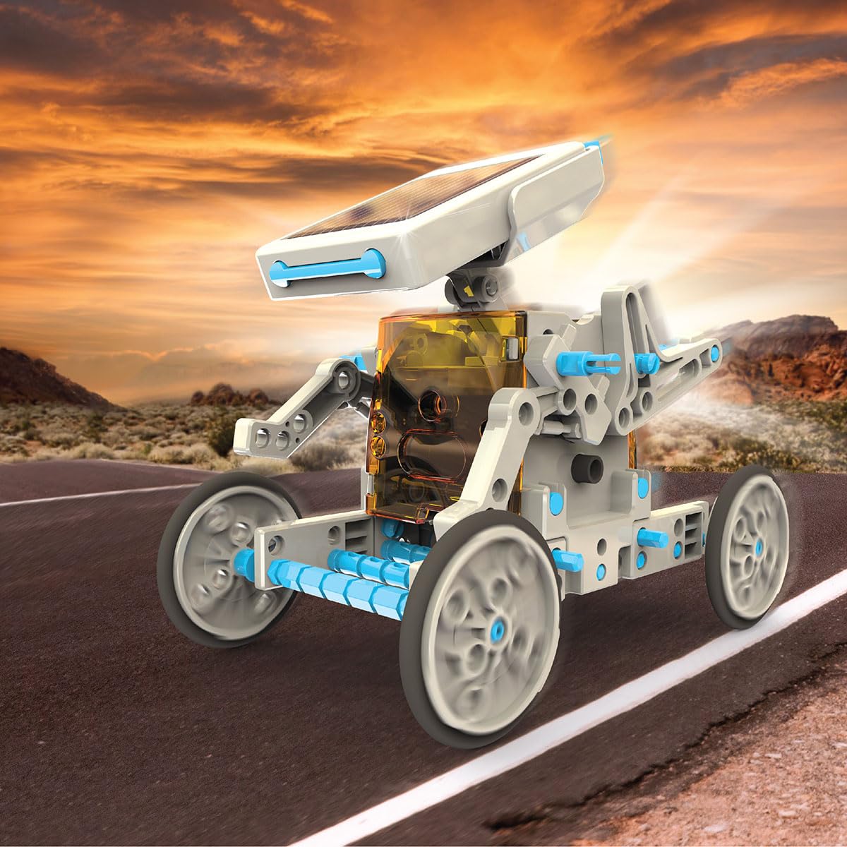 Discovery™ STEM 12-in-1 Solar Robot Creation 197-Piece Kit with Working Solar Powered Motorized Engine and Gears, Construction Engineering Set