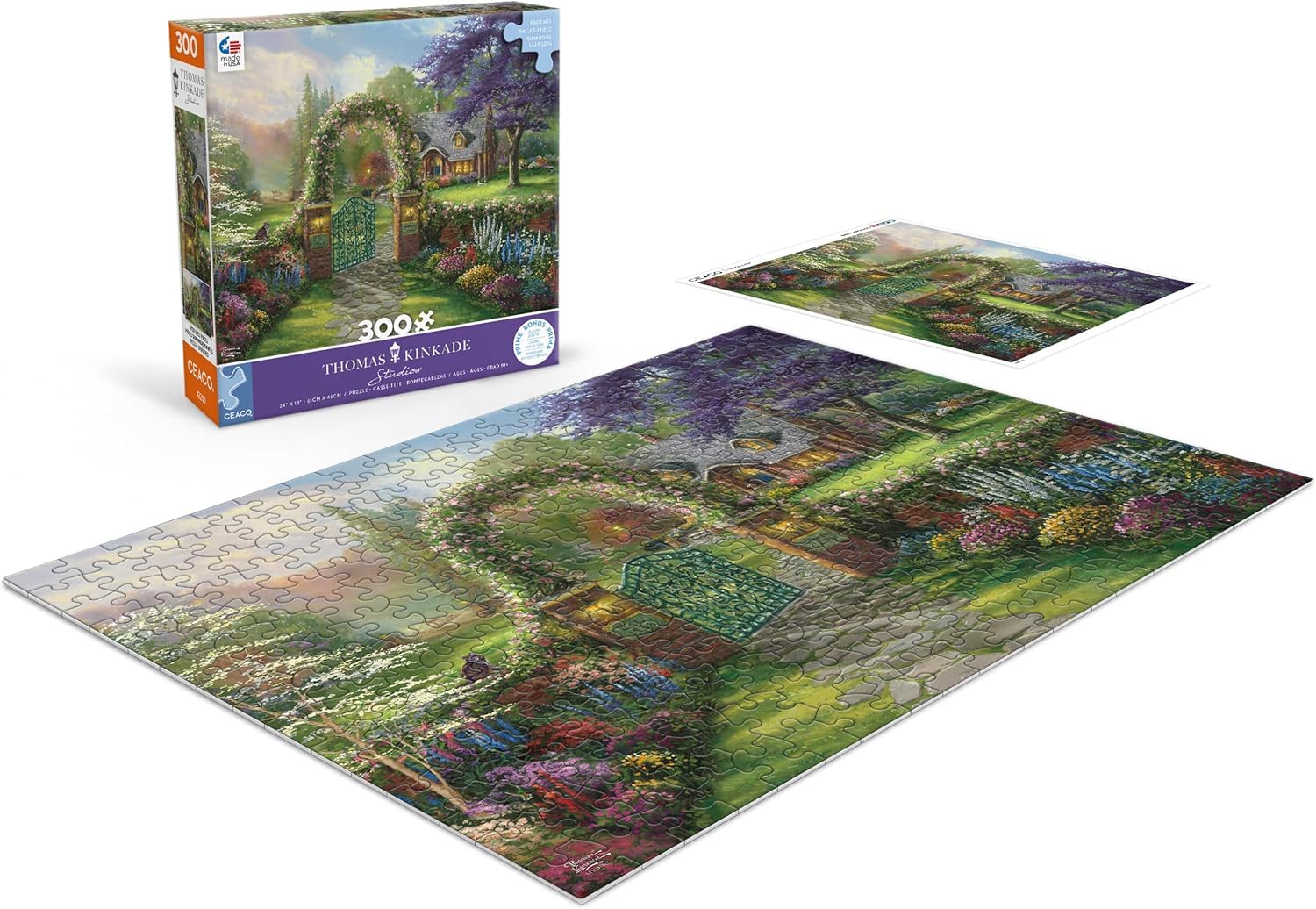 Ceaco - Thomas Kinkade - Hummingbird - 300 Large Piece Puzzle for Adults