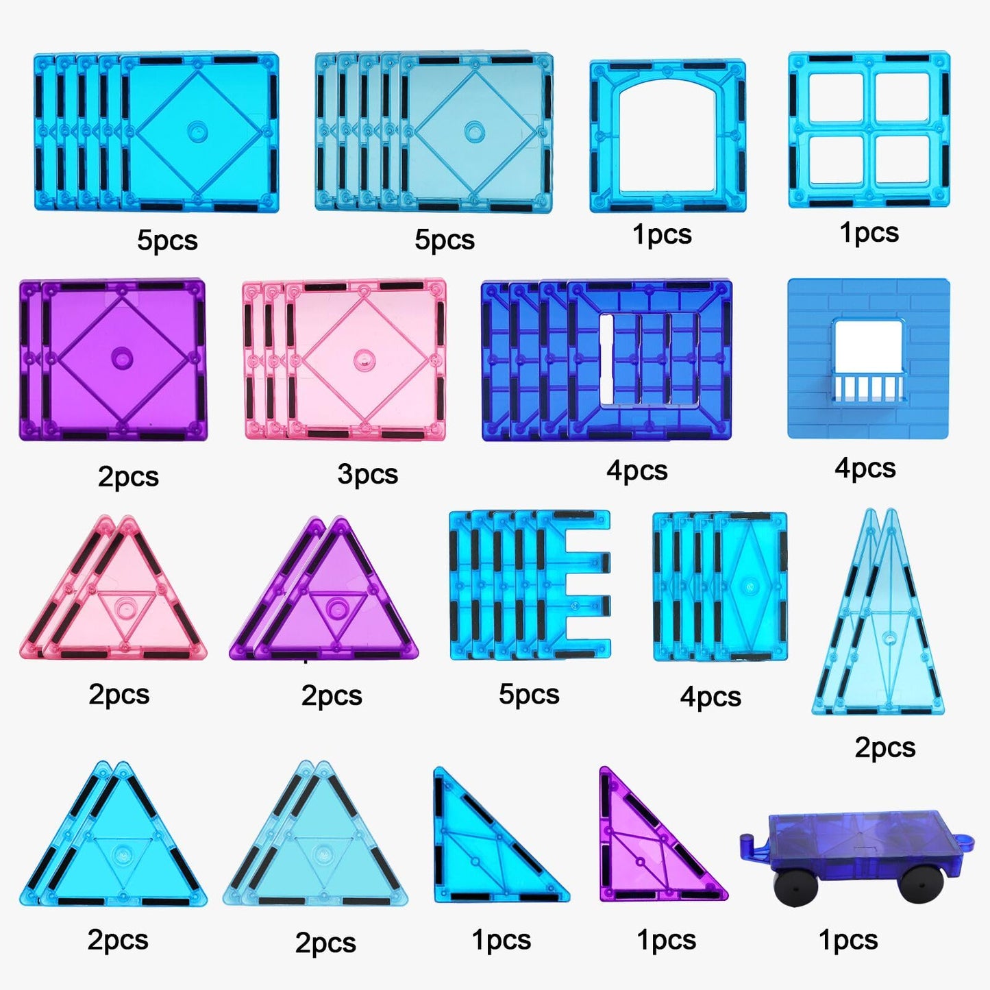 NVHH Magnetic Tiles Kids Toys for 3 4 5 6 7 8+ Year Old Boys Girls Toys Castle Princess Magnetic Building Blocks Educational Toddler Gifts Toy Age 2-4