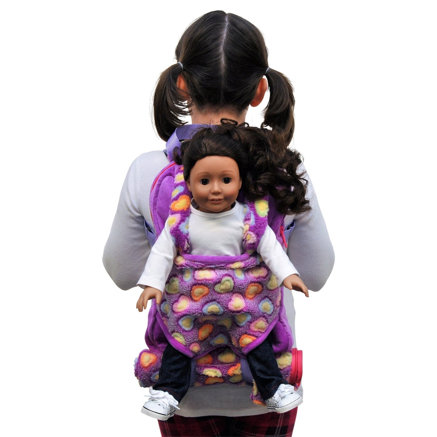 THE QUEEN'S TREASURES Purple Baby-Doll Backpack Carrier and Doll-Size Sleeping Bag, Compatible for use with 15 and 18 Inch American Girl