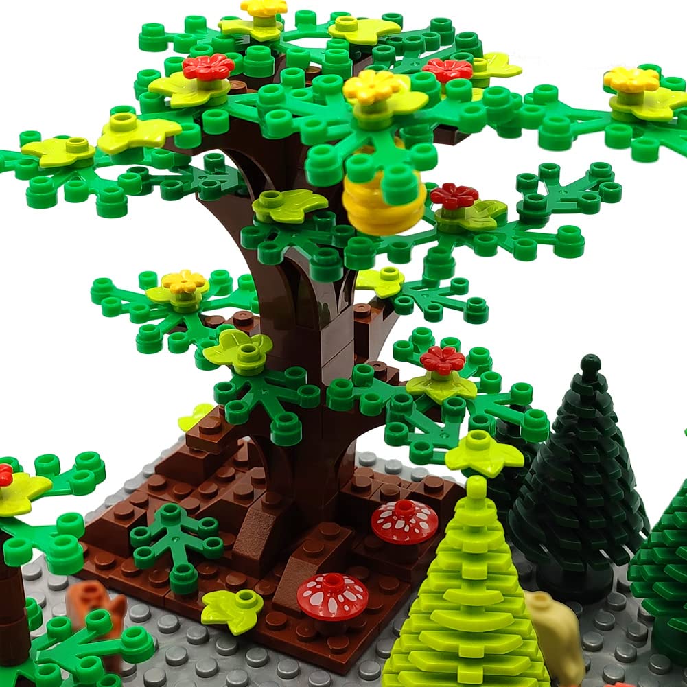 ZHX Garden Park Building Block Parts Botanical Scenery Accessories Plant Set Building Bricks Toy Trees Flowers Compatible All Major Brands (Without
