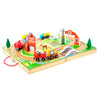 Melissa & Doug 17-Piece Wooden Take-Along Tabletop Farm, 4 Farm Vehicles, Play Pieces, Barn, Grain House Take-Along Pretend Play Toy Barn Toys for