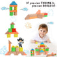 Migargle Large Wooden Building Blocks Set - Educational Preschool Stacking Toys with Storage Bag, Toddler Gifts for Boys Girls Ages 3+