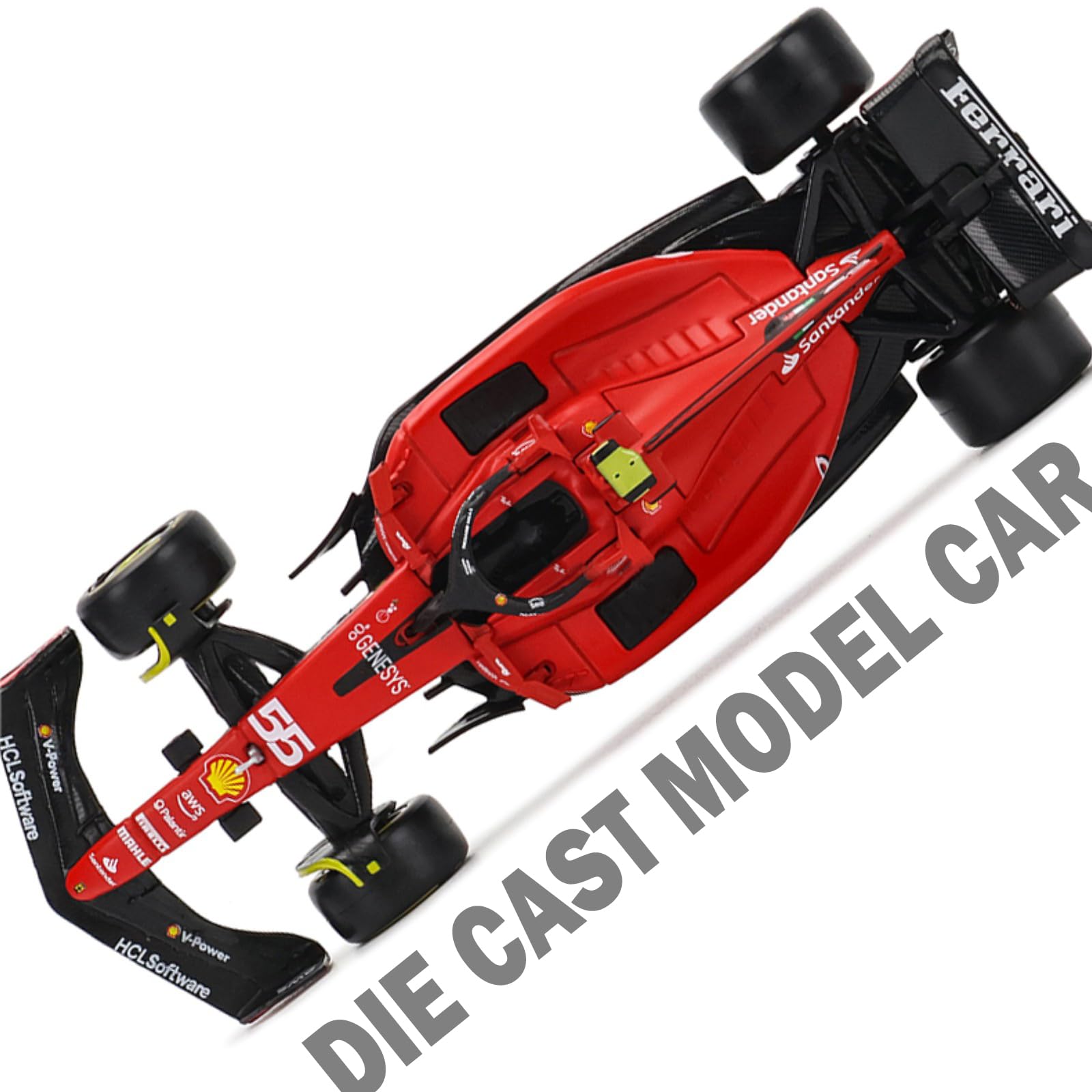 HTLNUZD 2023 1/43 SF23#55 Racing Model Car for F1 Scuderia Ferrari 1:43 SF23#55 Sainz Alloy Car Die Cast Car Model Adult Collection Gift