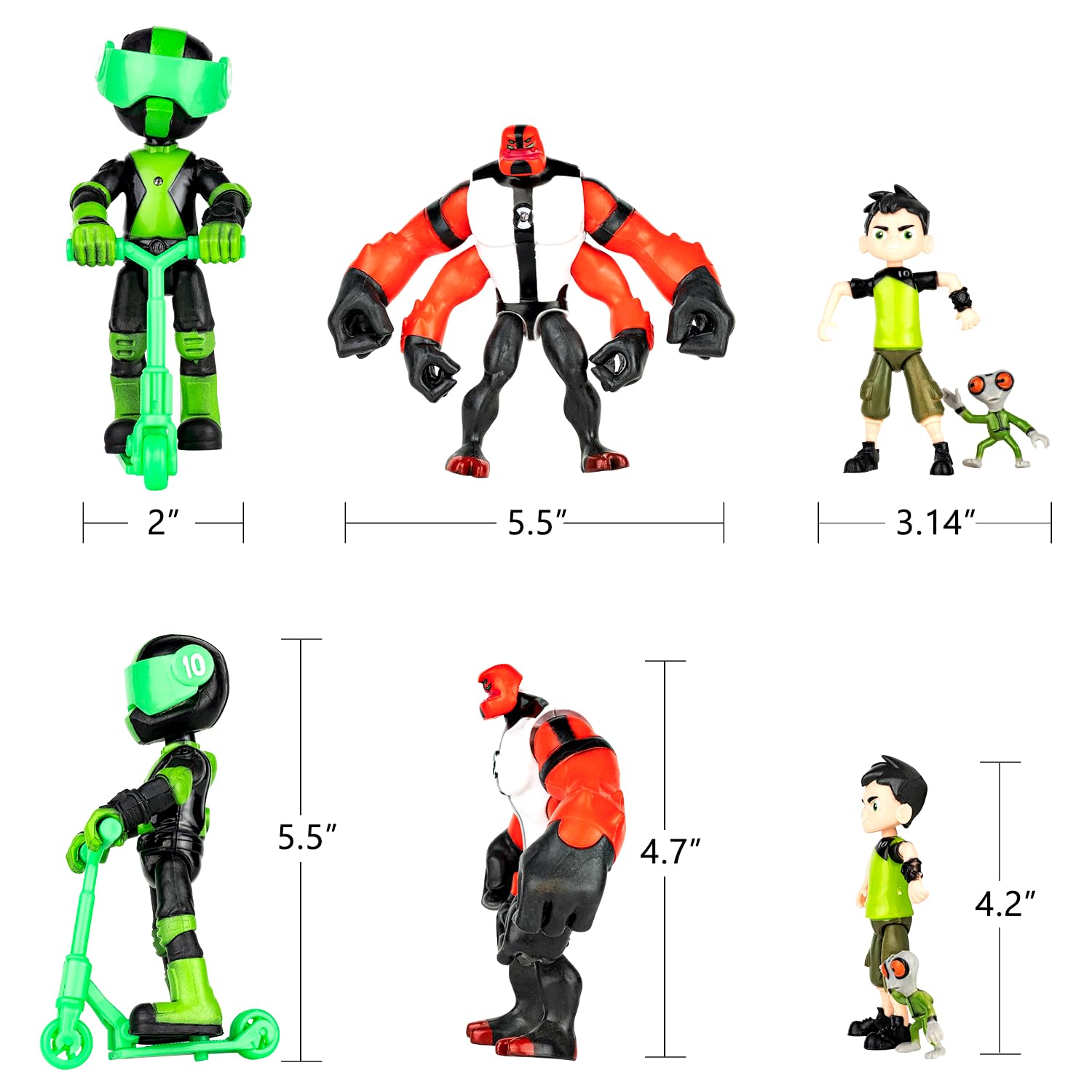 MUKSSE Big Set 20 pcs Omnitrix Action Figures Toys, Exclusive Collection Toys, Anime Character Figurines with Cake Toppers, Alien Hero Themed Party