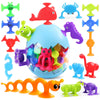 Auvitaya 30 PCS Suction Cup Toys, Baby Bath Tub Toy with Eggshell, Silicone Shower Toys for Age 4-8, Suction Cup for 3 4 5 6 7 Year Old Kids Toddlers