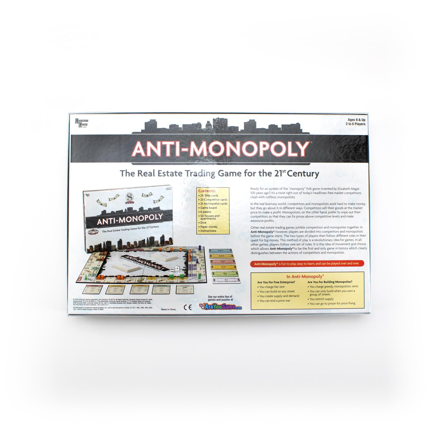 University Games Anti-Monopoly - Fresh Twist on the Classic Real Estate Game for 2-4 Players, Ages 8 and Up