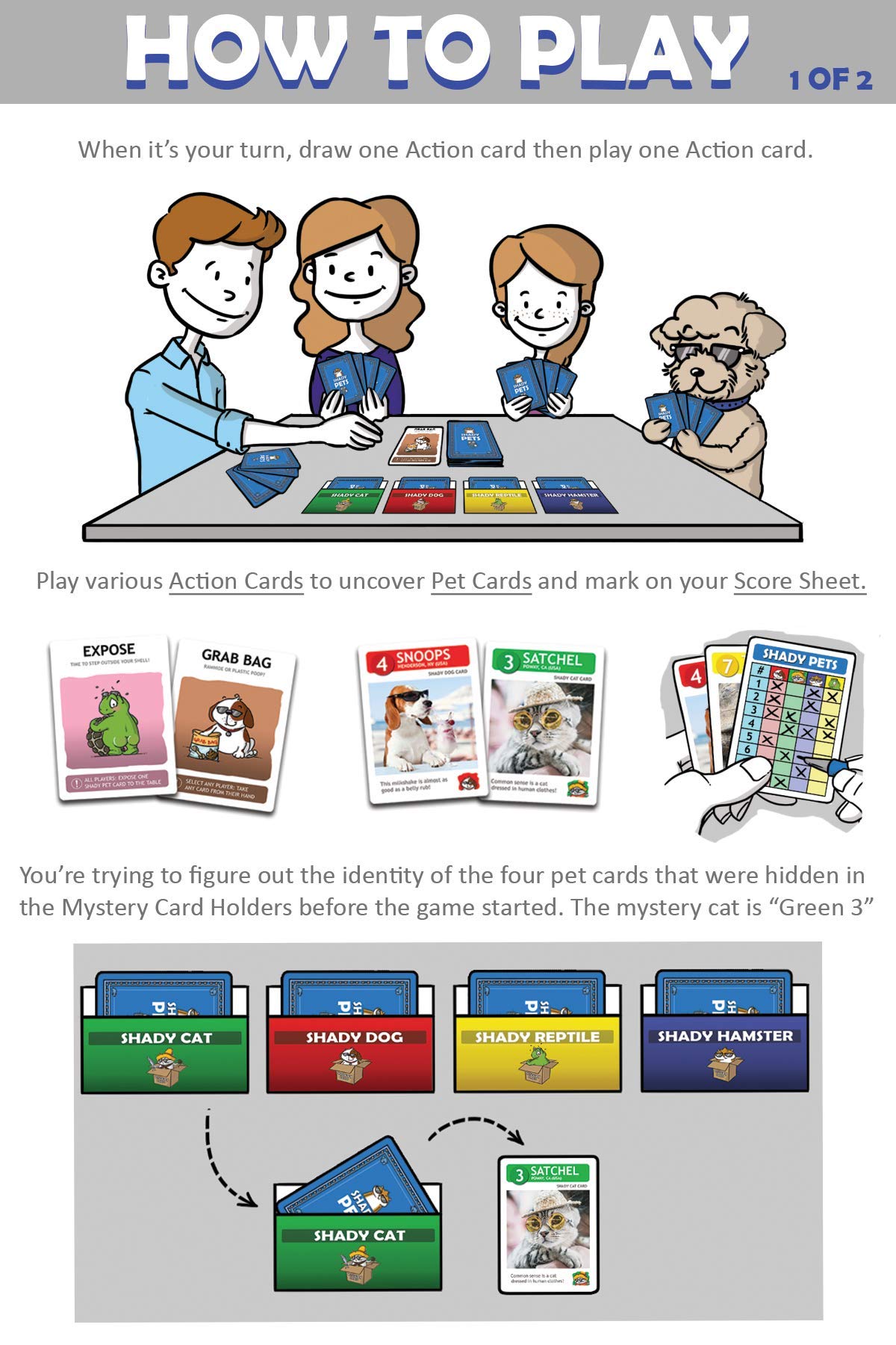 Clue-Style Mystery Game to Find the Missing Pets | Funny Deduction Party Game for Teens & Adults | Teen Game Night | 2-5 Players, 15-20 Min