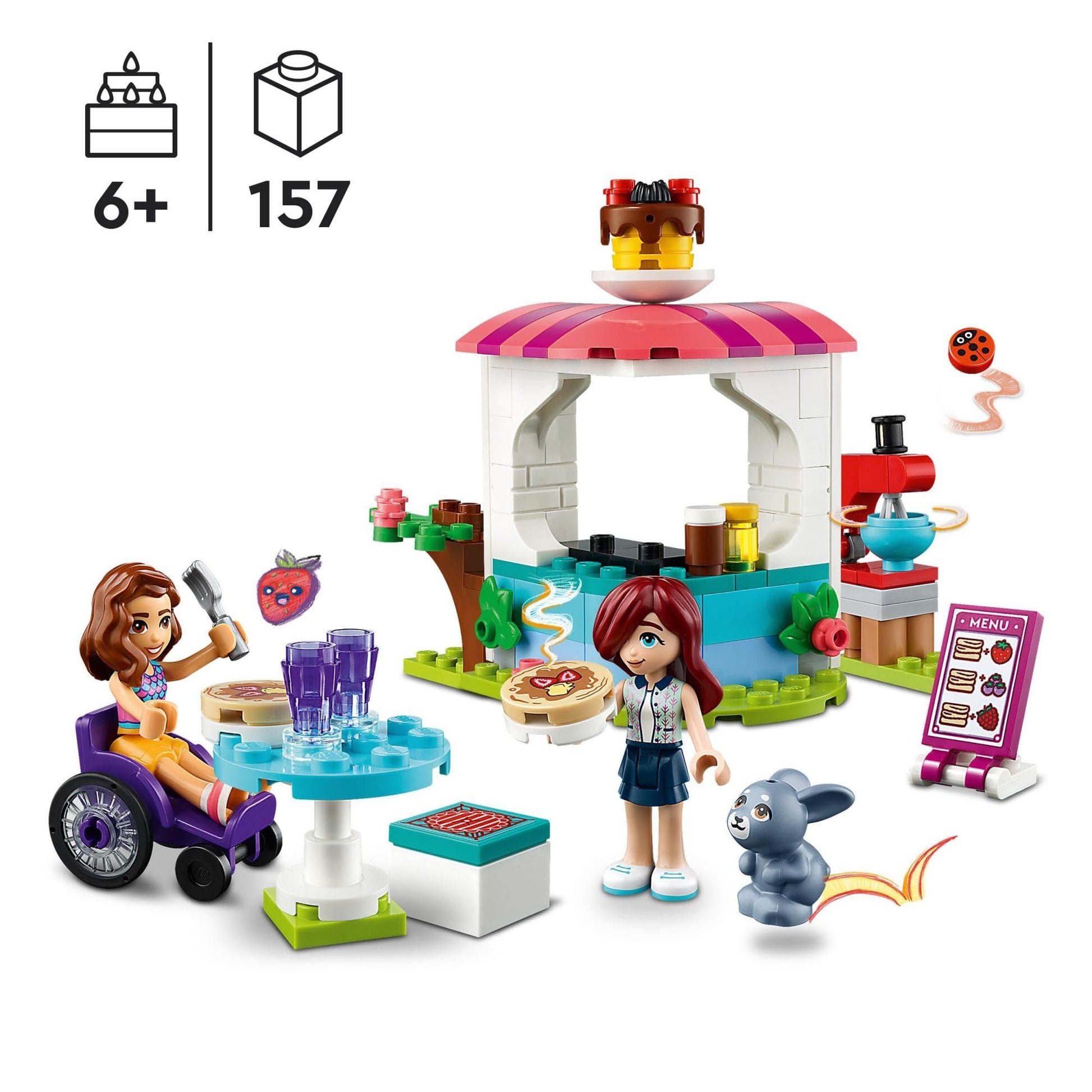 LEGO Friends Pancake Shop 41753 Building Toy Set, Pretend Creative Fun for Boys and Girls Ages 6+, with 2 Mini-Dolls and Accessories, Inspire
