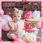 1pcs Berry 1st Birthday Cake Topper Flower Glitter Strawberry Theme 1st Birthday Cake Pick for Sweet Fruit Theme Baby Shower First Birthday Party Cake