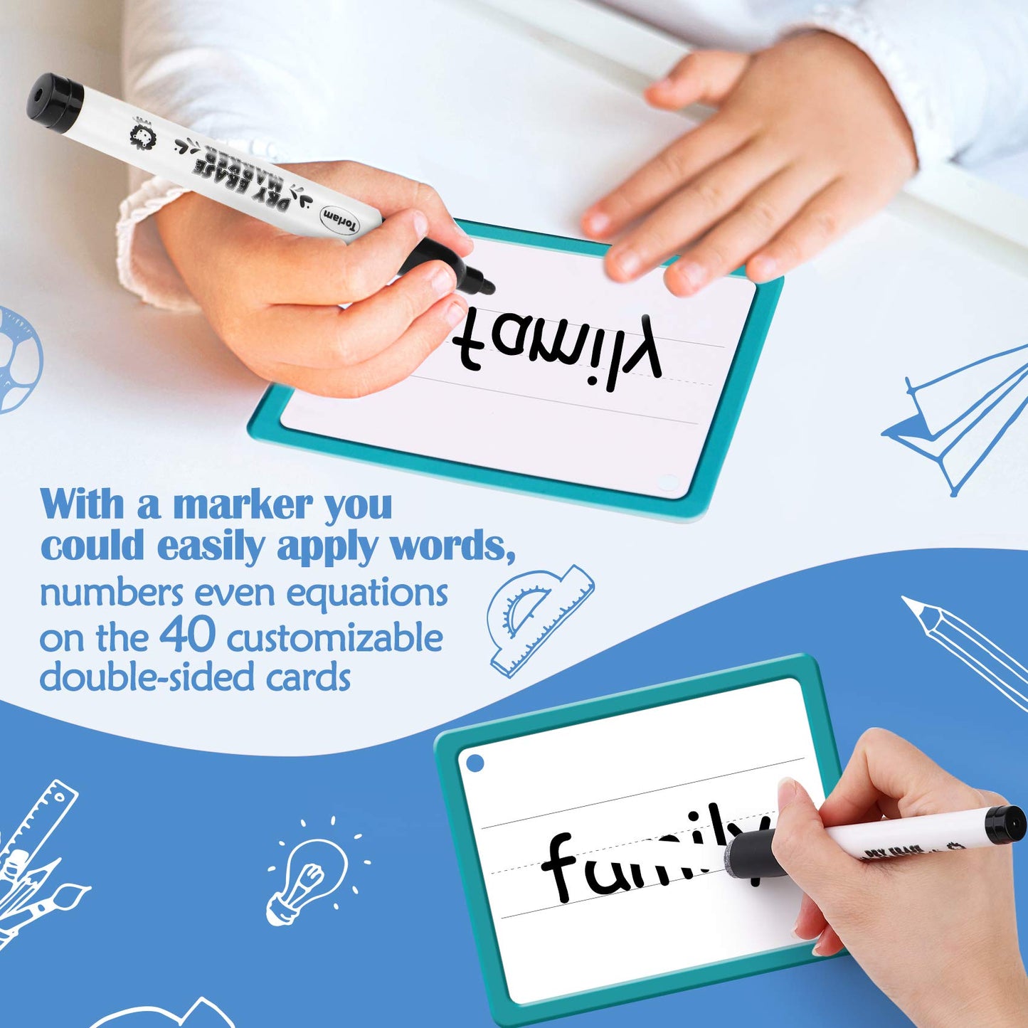 Torlam 520 Sight Words Flash Cards Kindergarten Homeschool Supplies with Card Folders & Rings - High Frequency Site Word for Pre-k Kindergarten 1st