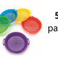 Fun Express 5-Piece Sand Sieve Sifter Set - Colorful Beach Toy Set Kids Outdoor Play & Sand Fun - Perfect Beach Days Receptions & Special Occasions