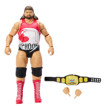 Mattel WWE Elite Action Figure & Accessories, 6-inch Collectible Typhoon with 25 Articulation Points, Life-Like Look & Swappable Hands