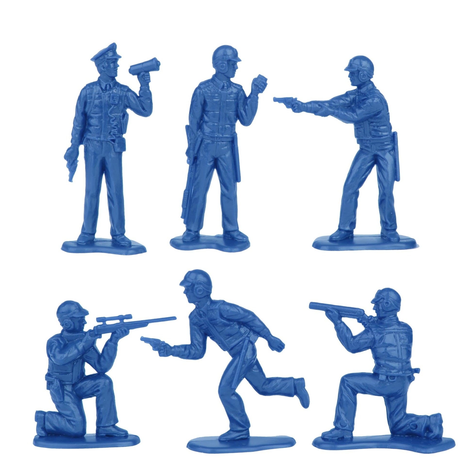 Tim Mee Toy SWAT Plastic Army Men - 24 Black and Blue Police Figures US Made