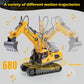 KidsFaves Remote Control Excavator Toys for Boys Turns 680-degree 2 Batteries Metal Shovel Lights/Sounds Construction Toys Birthday Gifts Boy Toys