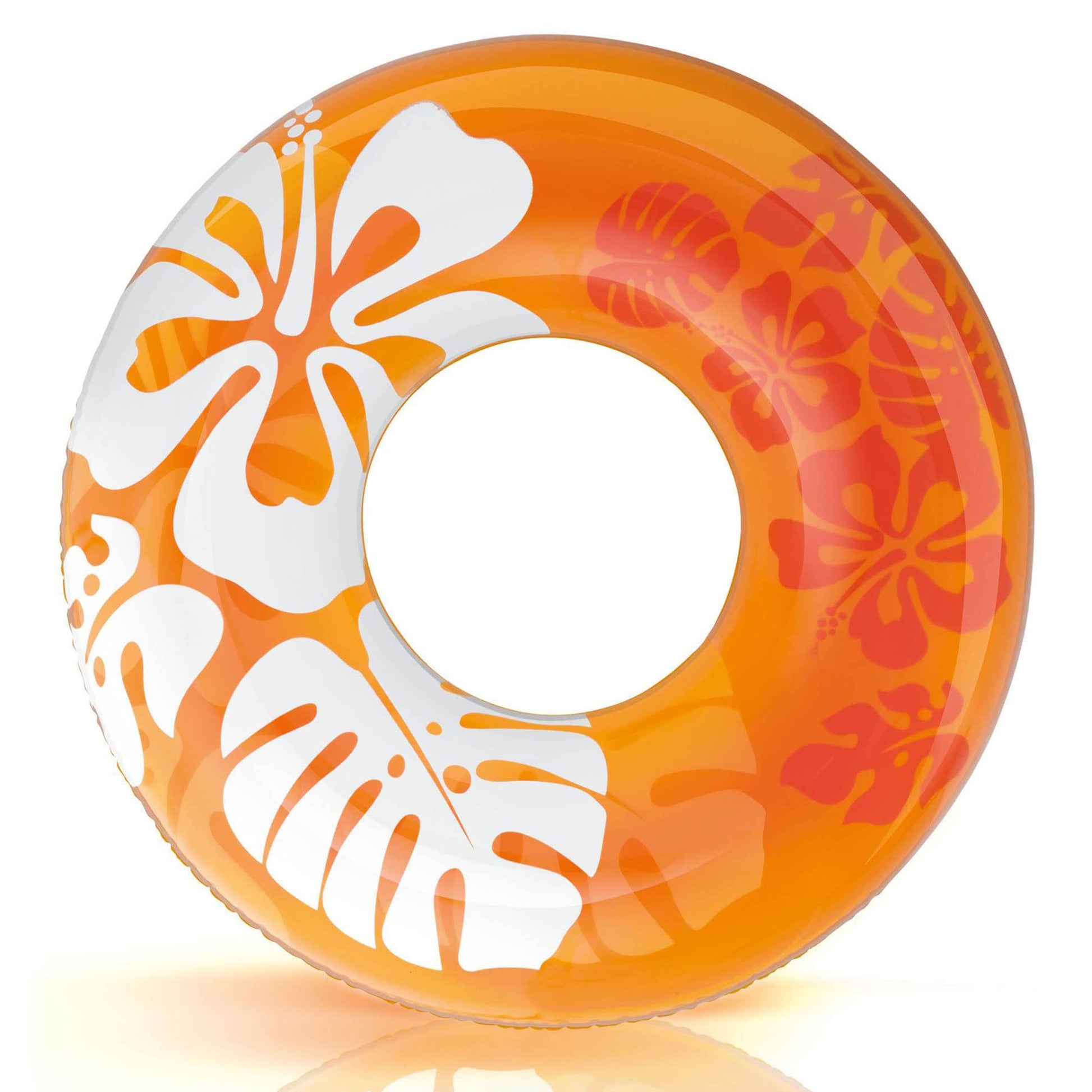 INTEX 59251EP Clear Tropical Inflatable Tube: Floral Graphic Design - 36" Diameter - 132lb Weight Capacity - One Tube - Color May Vary