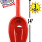 Matty's Toy Stop Kids Sand Shovels for Beach & Sandbox - 3 Pack 14" Long Handle Plastic Sand Scoops, Red Blue Green, Outdoor Beach Toys for Boys
