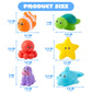 JOYIN 6 Pcs Sea Animal Bath Toys, Sealed & No-Hole & Mold Free Bathtub Toys for Kids, Non-Toxic & Soft Water Vehicles Toys, Squeezable & Float on