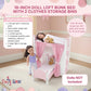 Emily Rose 18 Inch Doll Loft Bunk Bed Pink - Wooden Doll Bunkbed with Storage Shelves, Ladder, Removable Single Bed, 2 Polka Dot Bedding Sets &