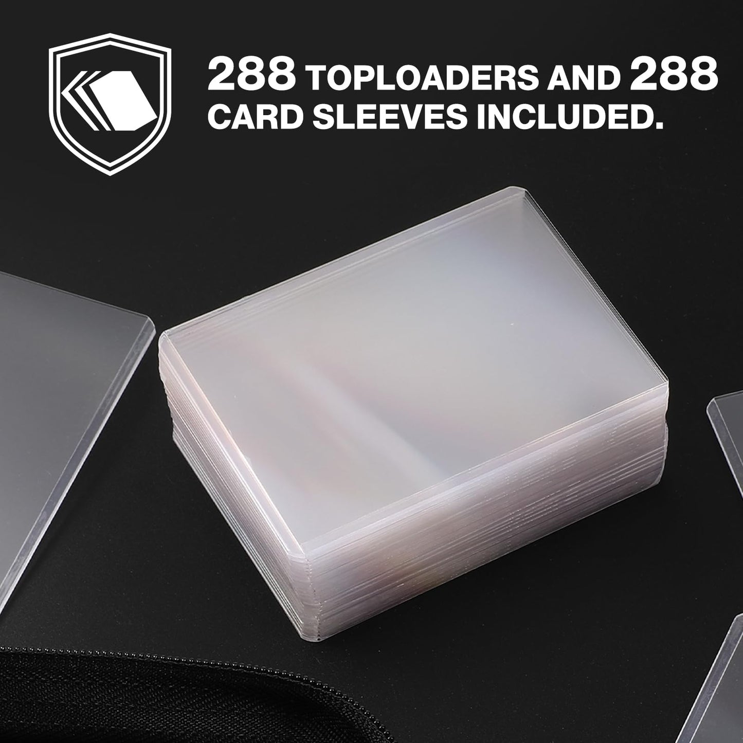 Top Loader Binder, Holds 288 Toploaders, 288 Toploader and 288 Card Sleeves INCLUDED, 9-Pocket Top Loader Binder for 3" x 4" Rigid Toploaders