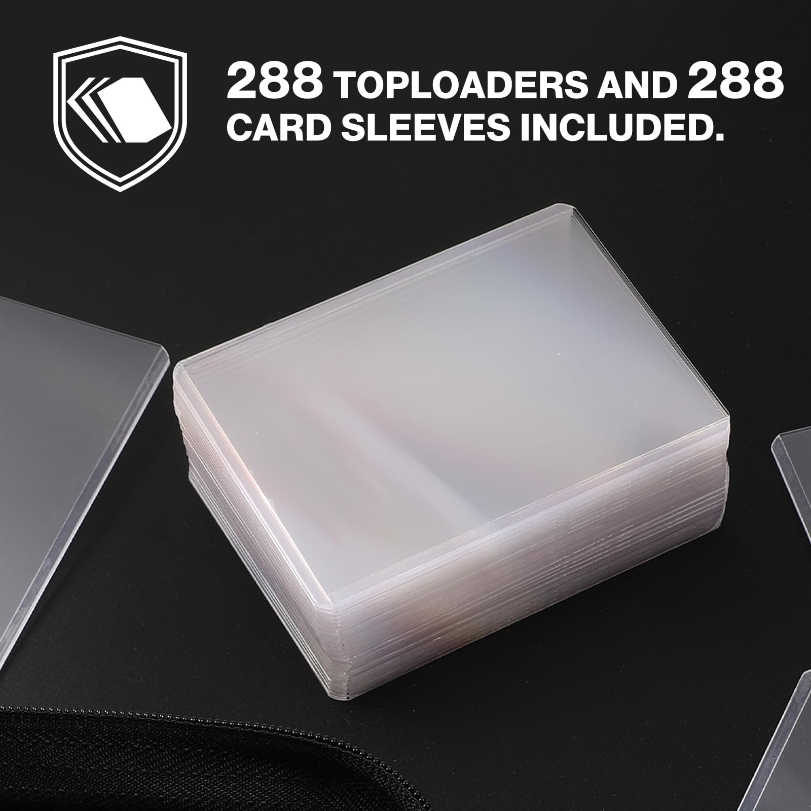 Top Loader Binder, Holds 288 Toploaders, 288 Toploader and 288 Card Sleeves INCLUDED, 9-Pocket Top Loader Binder for 3" x 4" Rigid Toploaders