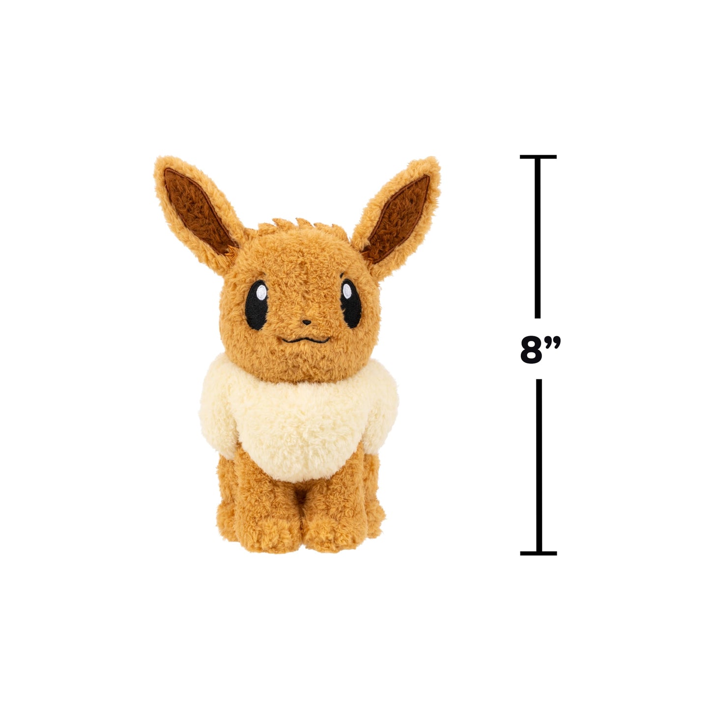 Pokemon Cuddly Eevee Plush - 8-Inch Soft Shaggy Plush with Authentic Details