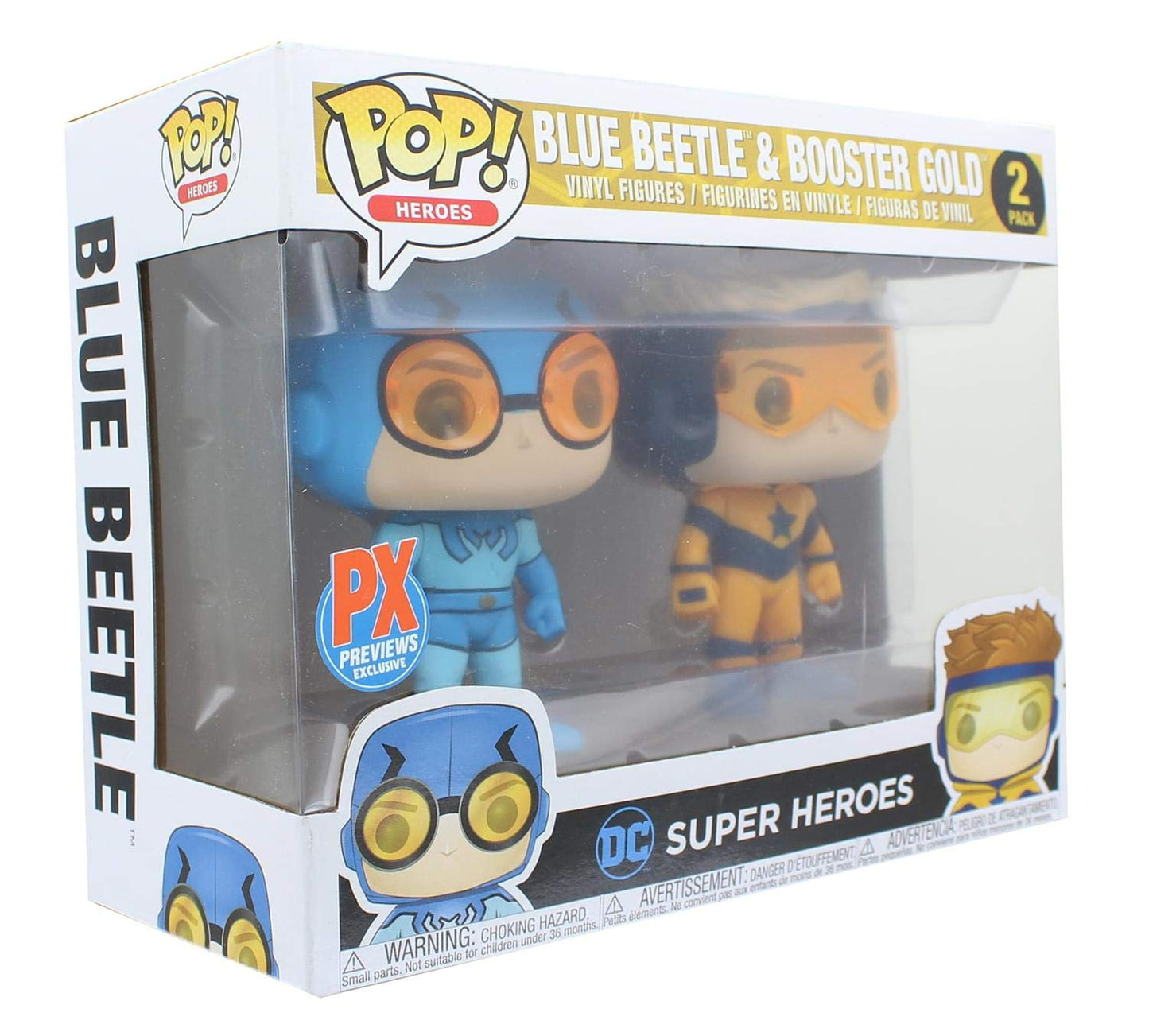 Funko Pop! Heroes: DC Heroes Booster Beetle Vinyl Figure (2 Pack), Gold/Blue