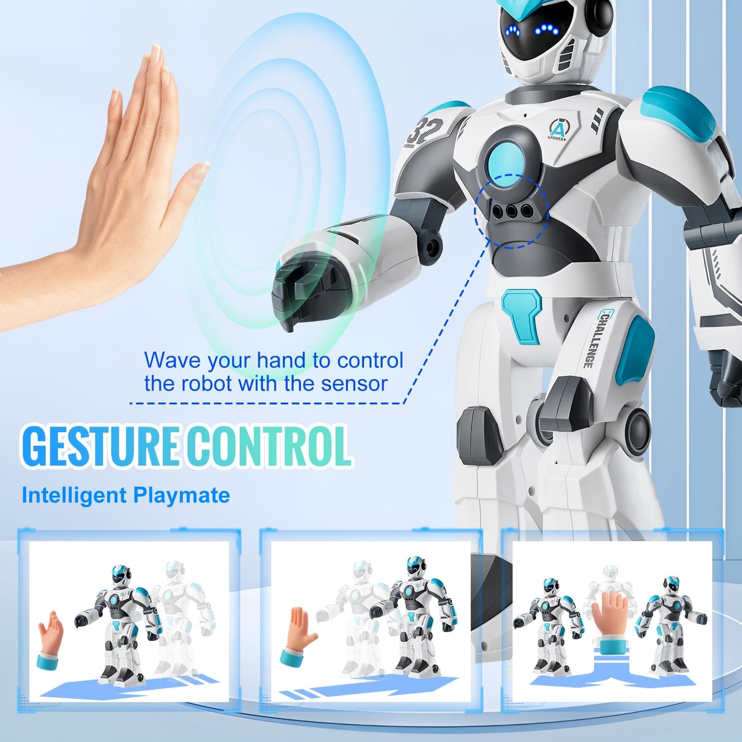 VEVOR RC Robot Toys for Kids, Gesture Sensing Programmable Remote Control Smart Robot, Interactive Walking Singing Dancing Robot for Age 6+ Year Old