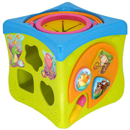 Kiddieland Light & Sound Activity Cube - Toddler Musical Shape Sorter Toy